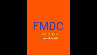 Fmdc Test Syllabus Fee Structure Hostels