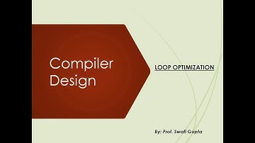 Loop Optimization | Compiler Design | Swati Gupta