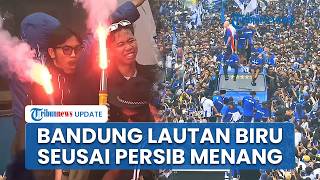 Penampakan Udara Lautan Bobotoh yang Birukan Asia Afrika Bandung Rayakan Kemenangan Persib
