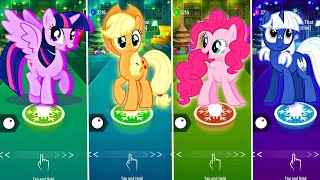 My little Pony: Twilight Sparkle vs Applejack vs Pinkie Pie vs Luna- Tiles Hop EDM RUSH