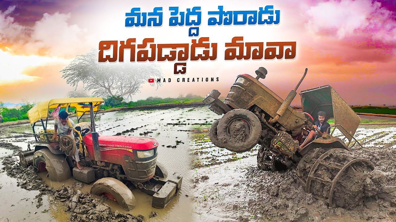 మన పెద్ద పొరాడు దిగపడ్డాడు మావా..😱 #madcreations madcreations #tractorvideo
