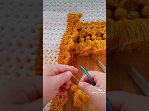 تزيين حواف مفارش الكروشي