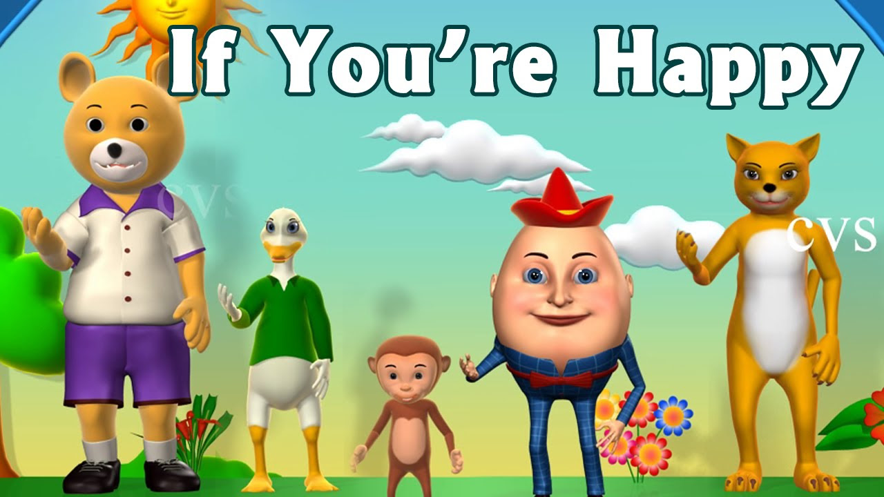 If Youre Happy and You Know it Clap Your Hands Song   3D Animation Rhymes for Children