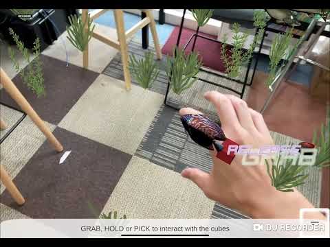 XR Menu in Restaurant with hand tracking AR mini game