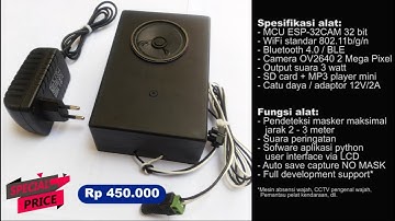 Pendeteksi Masker Menggunakan Camera ESP-32CAM + Suara + Apps + Wifi OpenCV TensorFlow Python