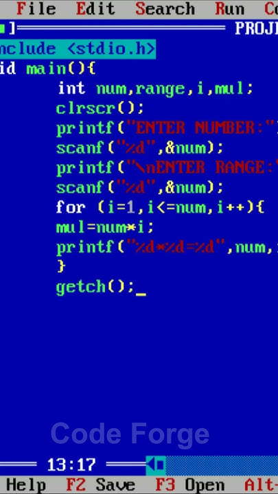 C PROGRAM TO DISPLAY MULTIPLICATION TABLE IN 30 SECONDS #print #coding ...