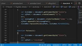 InnerHTML használata JavaScript