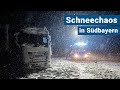 Schneechaos in Südbayern - Bergwacht im Einsatz