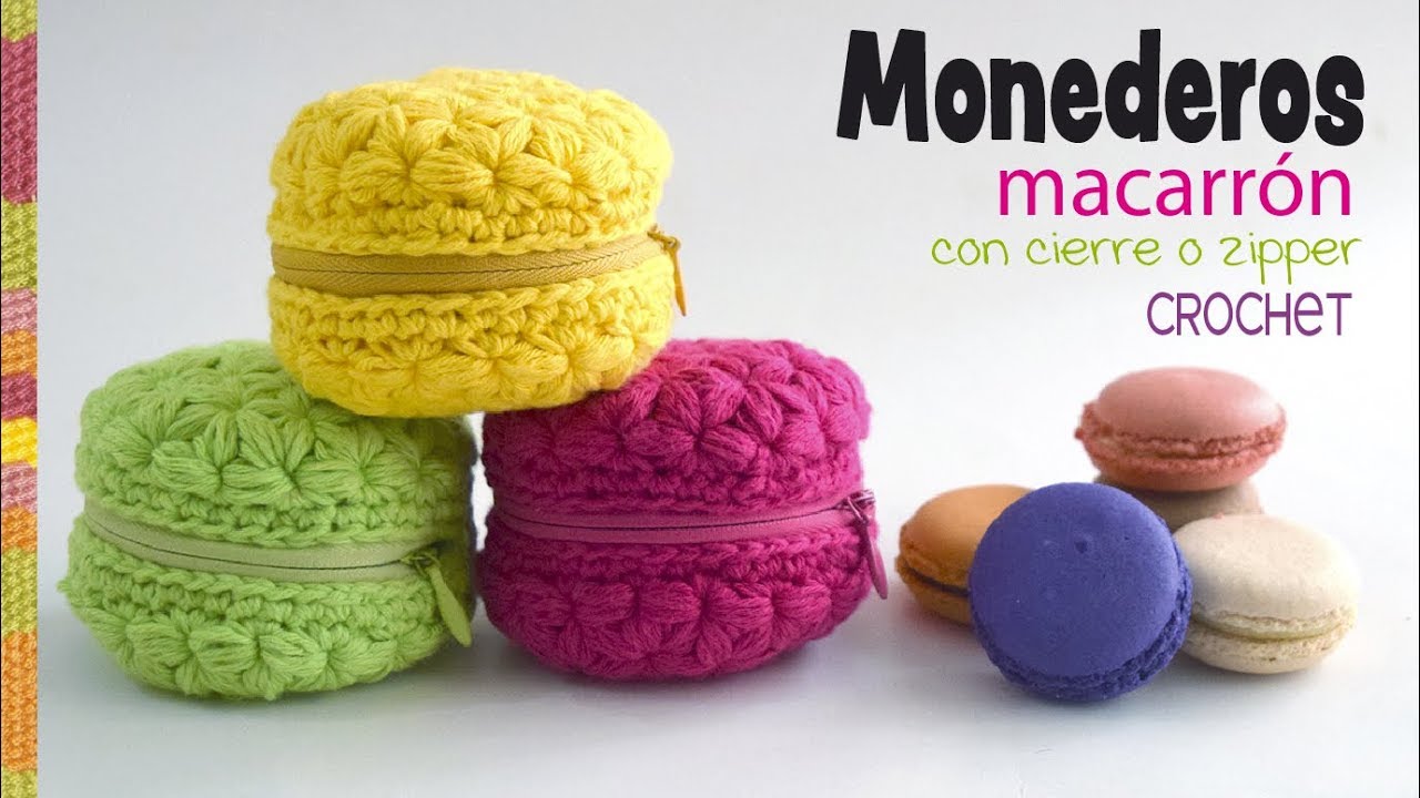 Monedero macarrón con zipper (o cierre) a crochet Perú - YouTube