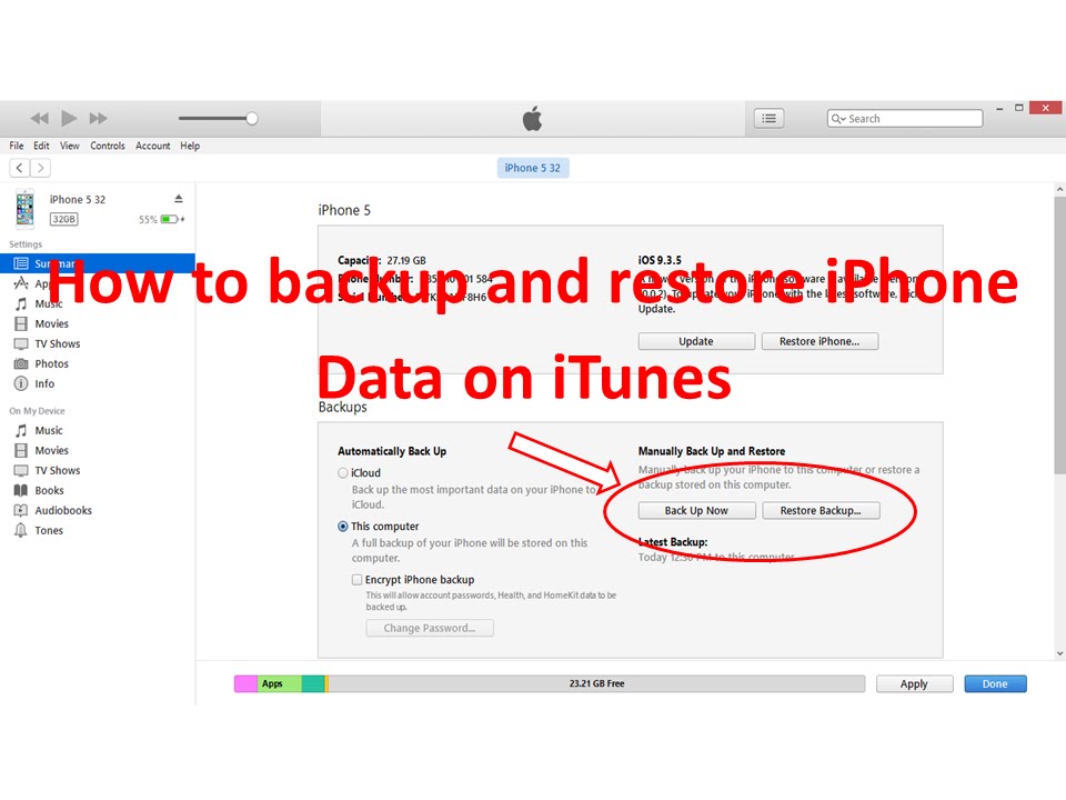 Backup and Restore iPhone: How to backup and Restore iPhone Data on ...
