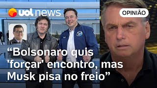 Elon Musk pisa no freio após ficar carimbado como aliado de Bolsonaro e Milei, analisa Tales Faria