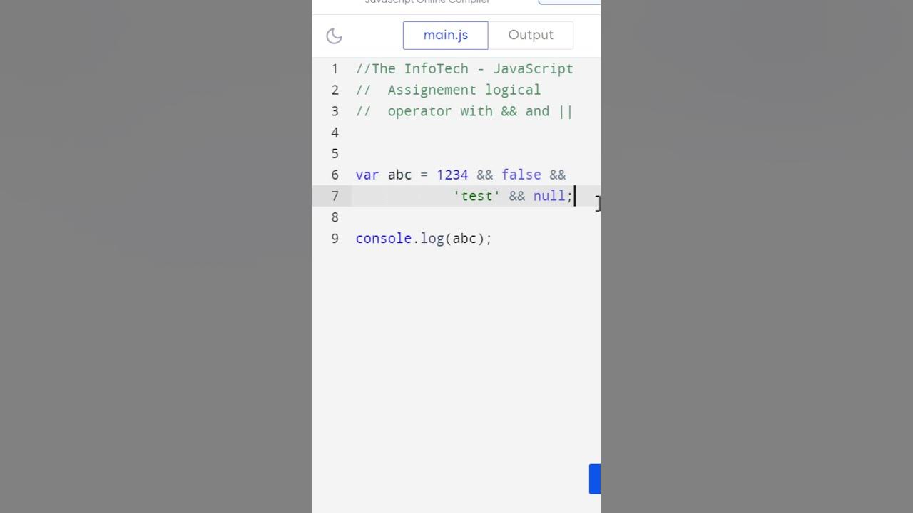 JS assignment logical operator && and || - YouTube