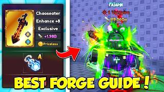 How I FORGE The BEST WEAPONS Guide In Roblox +1 Loot To Forge...