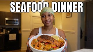 Creamy Shrimp Pasta & Salmon | Easy Seafood Dinner Recipe