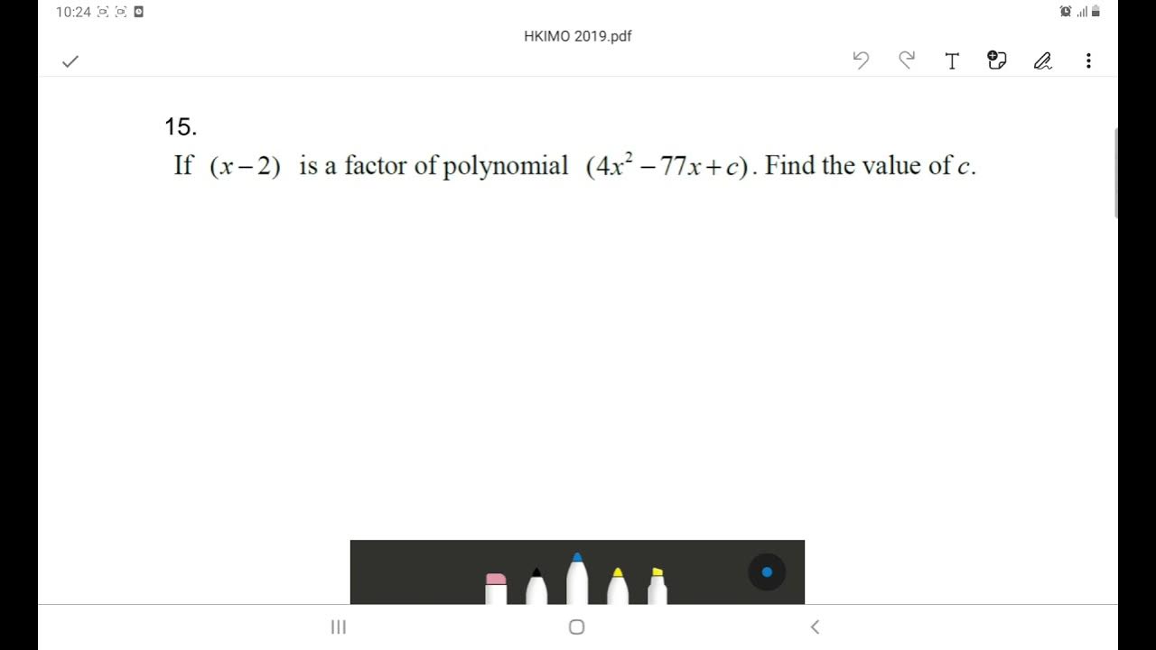 Finding the value of an unknown in quadratic trinomial given a factor