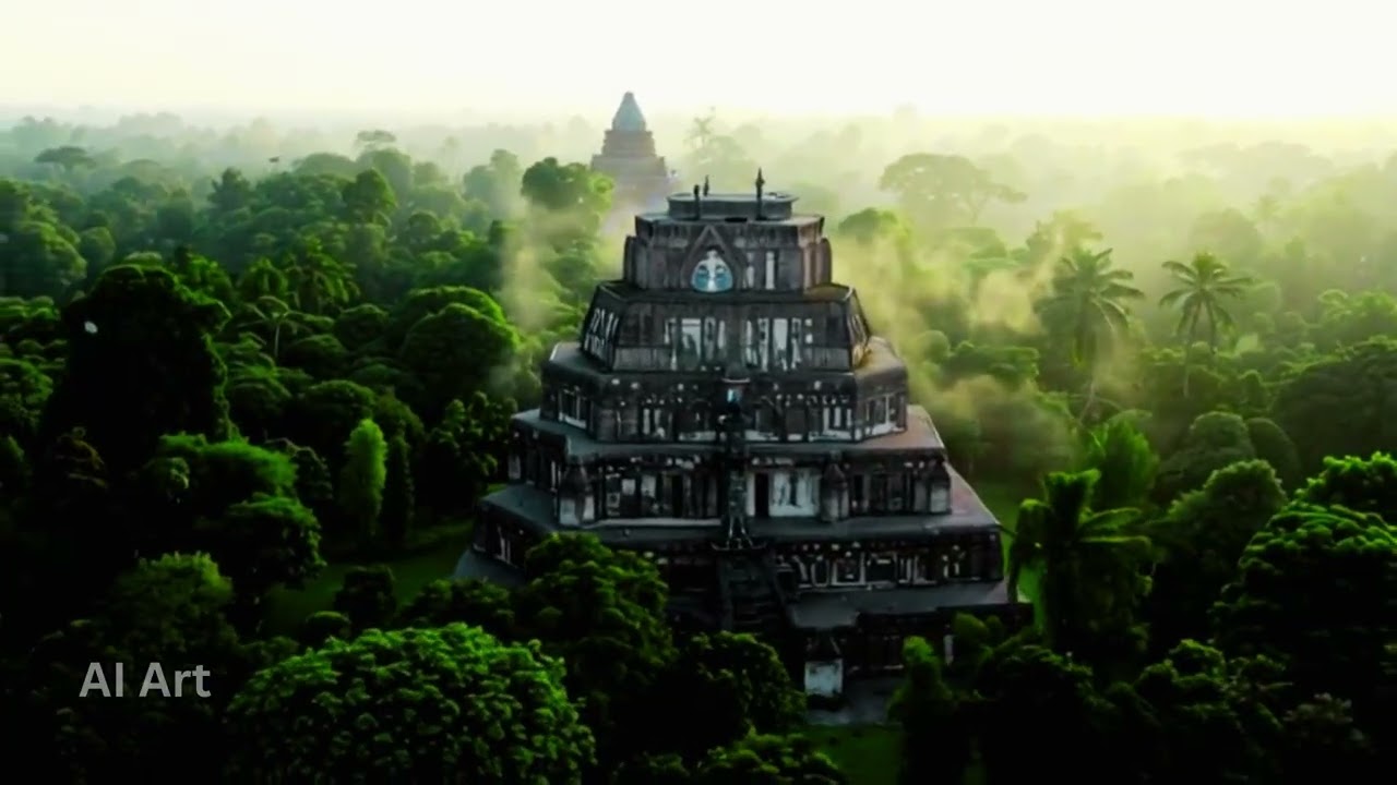 Mystical Morning at Borobudur Temple 🌄 | Jungle Mist, Sun Rays & Ancient Stone Reliefs in 4K