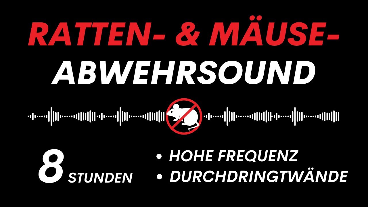 Ultraschall-Ratten- & Mäuseabwehr | Wanddurchdringender Klang | 8 Stunden
