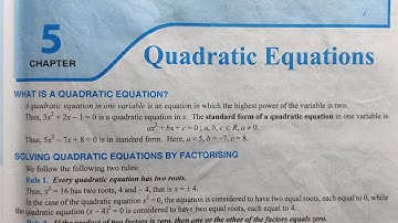 QUADRATIC EQUATIONS CLASS 10 ICSE CHAPTER 5 EXERCISE 5A Q NO. 1-12