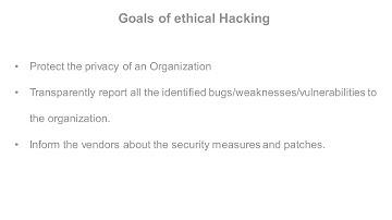 Goals of Ethical Hacking