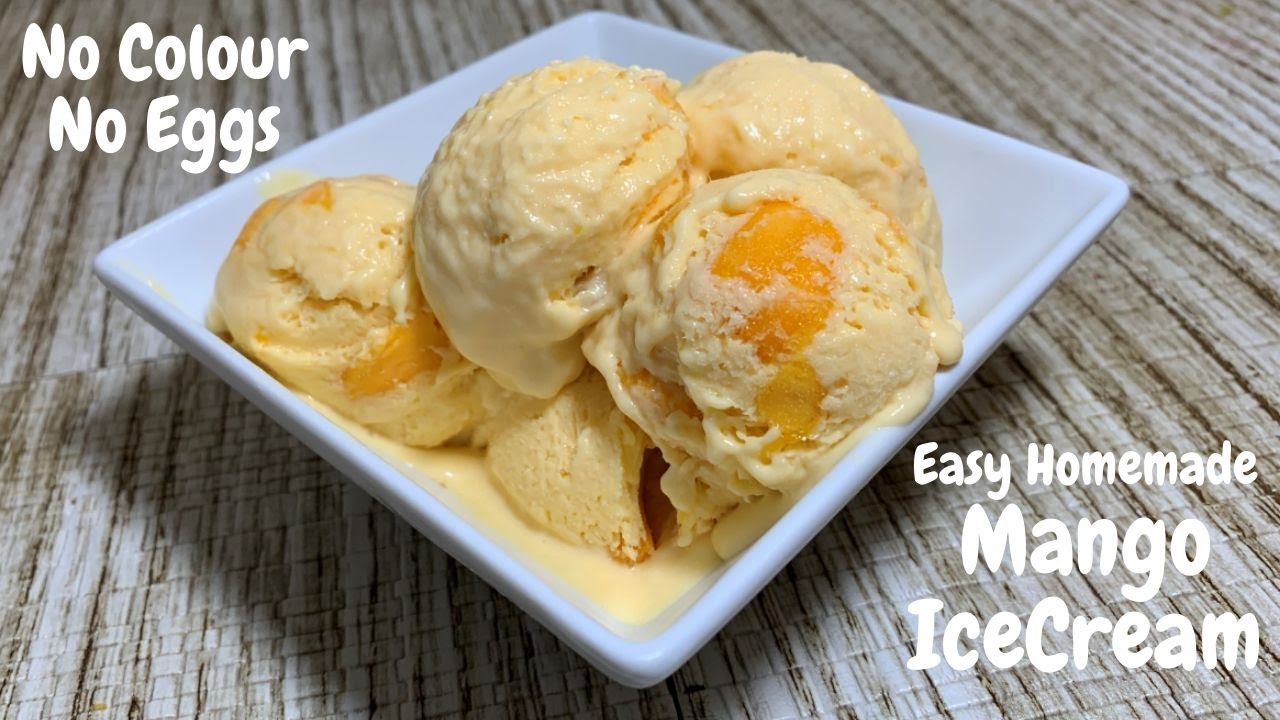 Easy Mango Ice Cream Recipe-Homemade Ice cream| No Eggs| No hand blender| No ice cream maker| ENG CC | Spice Mix Kitchen