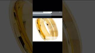 Yellow Gold Grooved Wedding Band | Custom Engraved Brushed Ring for Couples