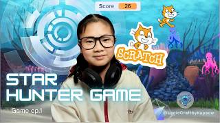 I coded an AI Octopus to hunt a swimming cat in Scratch... (Star Hunter Tutorial) 🐙🐱 #scratchcoding 