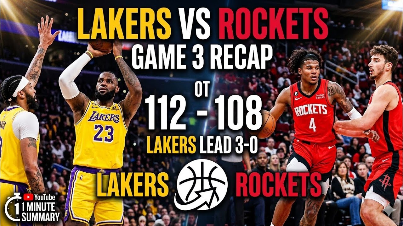 Lakers vs. Rockets Game 3 Recap: LeBron James Rescues Lakers in OT ...