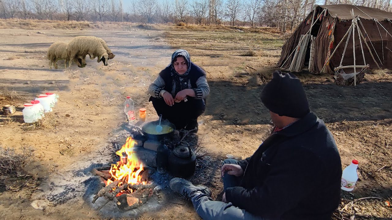 nomadic woman Cooking traditional nomadic food How do the nomads cook