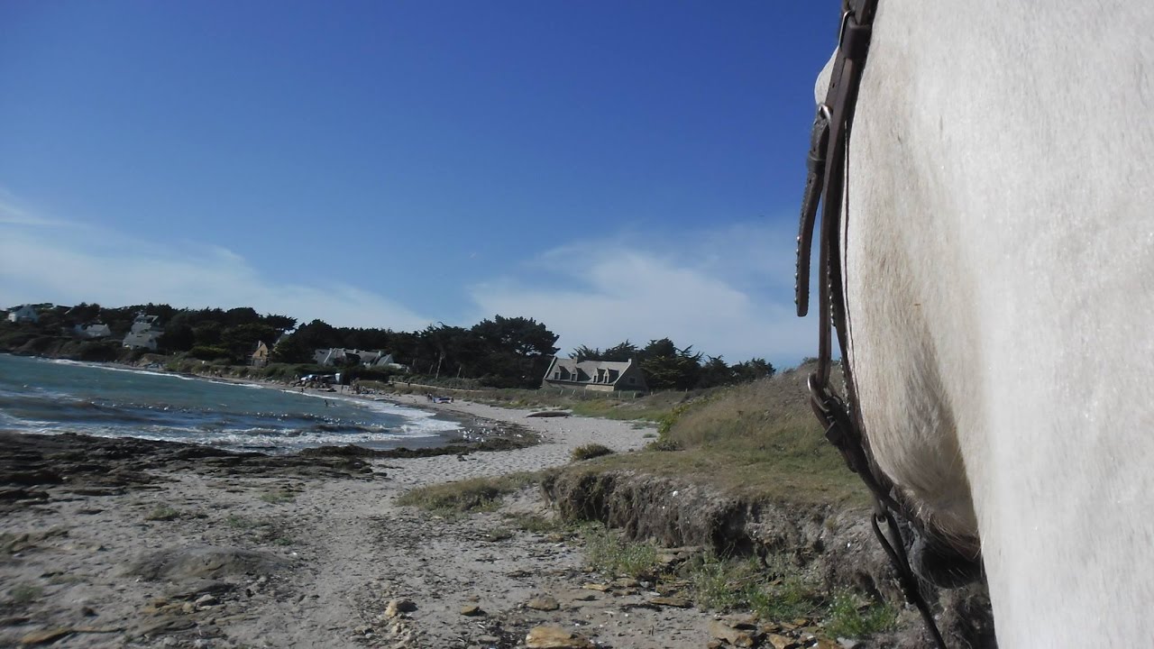 la côte de st Jacques à st Gildas de Rhuys à cheval - YouTube