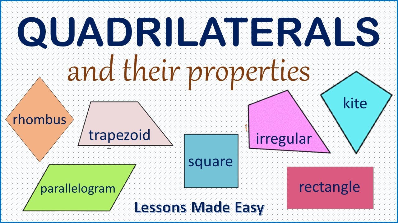 Check out this list of quadrilaterals and their properties. YouTube
