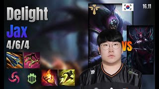 Delight Support Jax vs Elise lol KR solo rank Full Game 16.11 | 딜라이트 잭스 vs 엘리스
