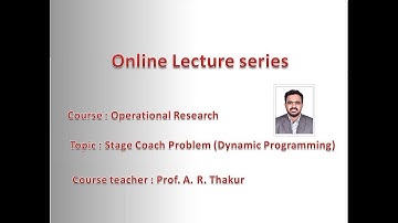 Stage Coach Problem | Dynamic Programming | in English | Operational Research