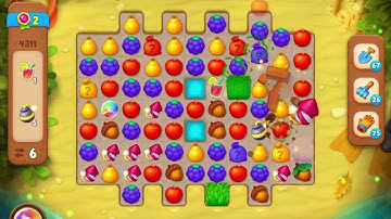 GardenScapes Level 4311 no boosters (16 moves)