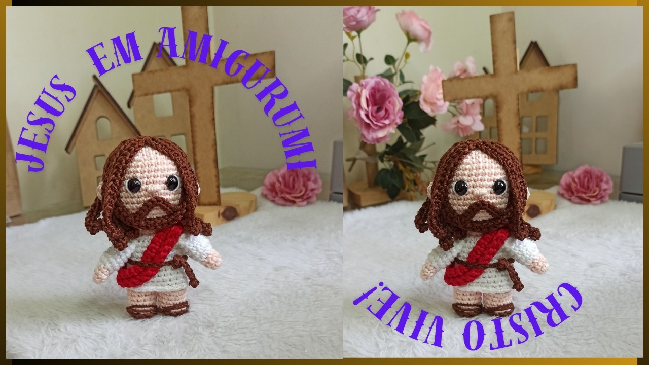 Jesus em amigurumi passo a passo/ tutorial de Jesus em amigurumi com 12 cm