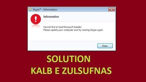 Cannot find or load Microsoft Installer while installing Skype