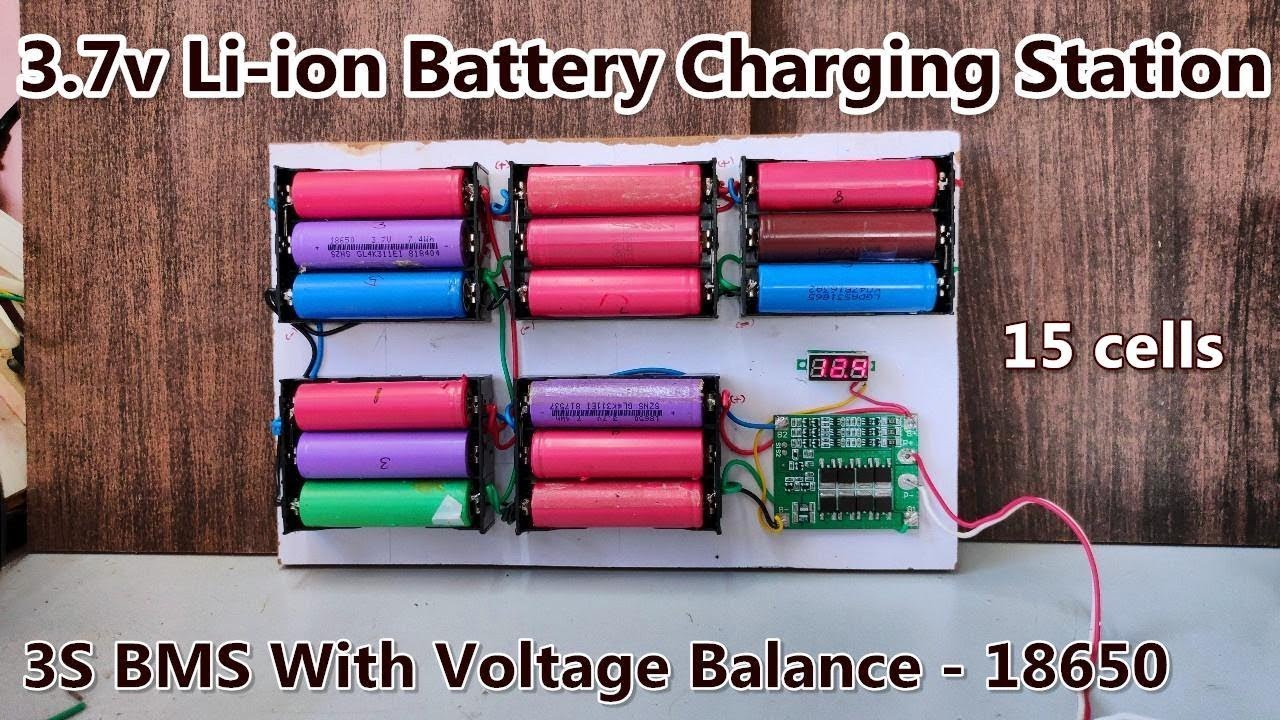 DIY | 3.7v Li-ion Battery charging Station using 3S BMS board | POWER ...