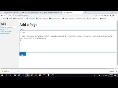 CS50 Web Programming Wiki Encyclopedia by Karim El Shazly