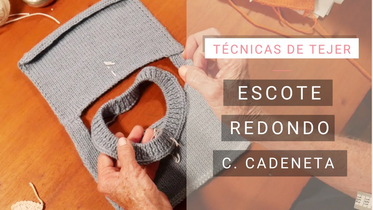 Cómo dar forma al tejido a dos agujas: escote redondo cerrado cadeneta 🧶 Tejer con Lucila