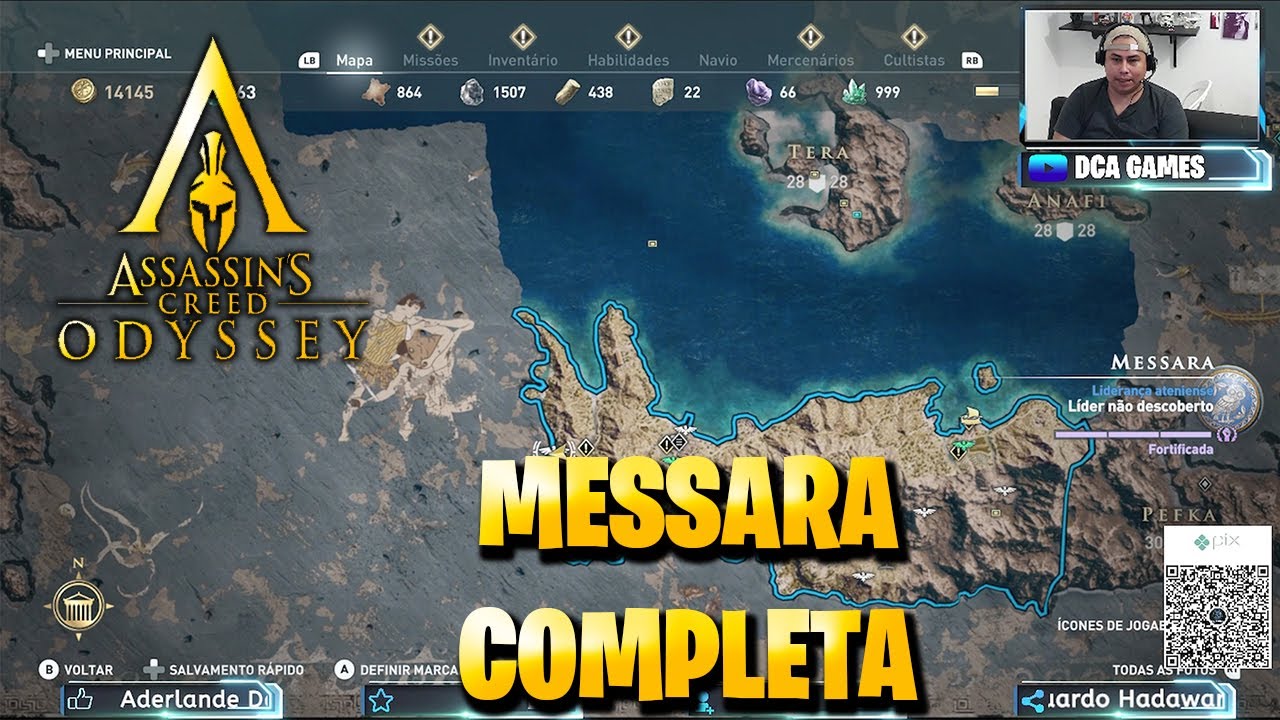 ASSASSIN'S CREED ODYSSEY MESSARA COMPLETA 100 TODOS BAÚS E SEGREDOS