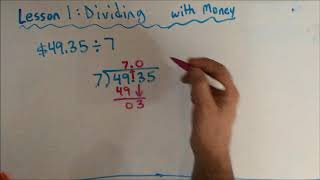 Chapter 10 Lesson 1 - Dividing with Money