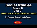 Social Studies Grade 8 Unit 2 Part 1 Cultural Diversity And Changes