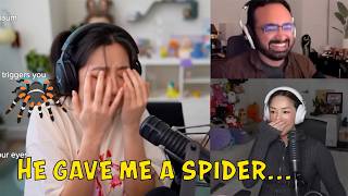Fuslie shares her tarantula story with Squeex and Valkyrae