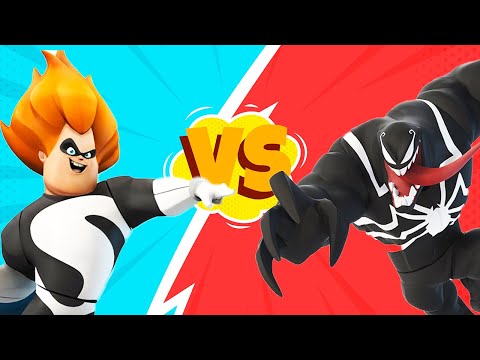 Видео: Venom VS Syndrome Cartoon game The Incredibles and Disney Cars in English