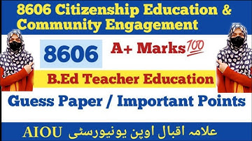 Aiou BED 8606 imported Question/