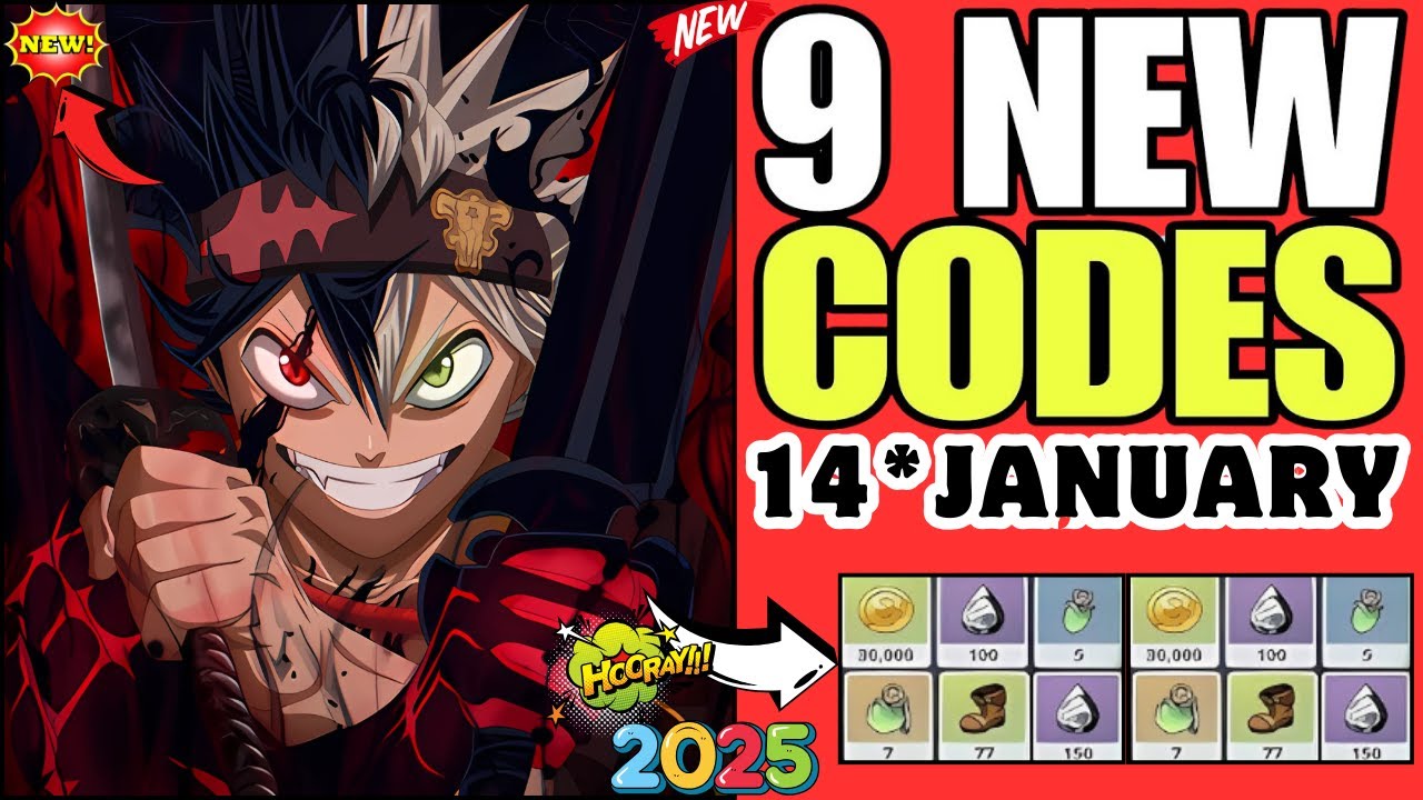 ✨14*JANUARY 2025✨CODES🎉BLACK CLOVER MOBILE GIFT CODES 2025 - BLACK CLOVER MOBILE REDEEM CODES 2025