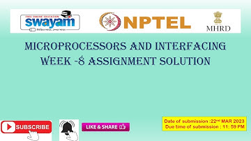 NPTEL COURSE- MICROPROCESSOR AND INTERFACING ASSIGNMENT 8