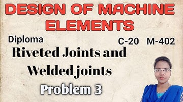 Riveted Joint problem-3 ll Design of Machine Element problems ll #c20 ll #M-402 ll Diploma c20