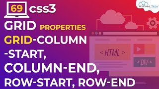 Css Grid Properties Grid-Column-Start, Column-End, Row-Start, Row-End Learn Css In Hindi