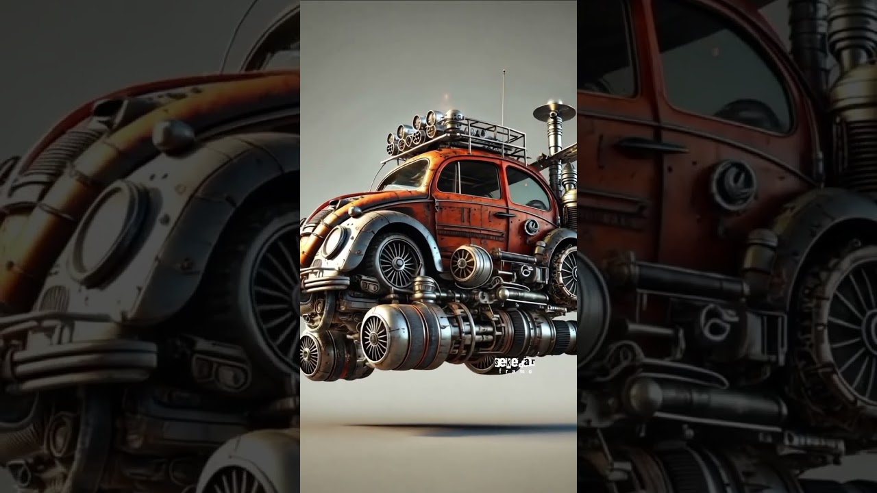 Dieselpunk futuristic Volkswagen Beetle 