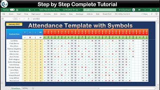 Stylish Attendance Tracker with Symbols in Excel screenshot 1